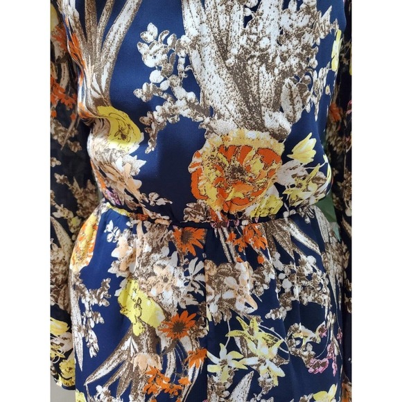 FOREVER 21 Women's Multicolor Floral Polyester Long Sleeve Back Zip Rompers S - Picture 3 of 12